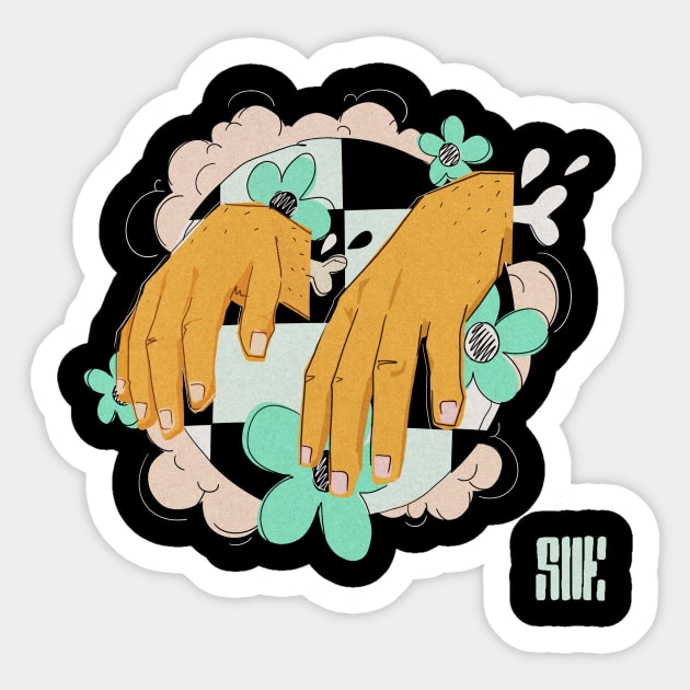 Floral hands Sticker by sheltonartco